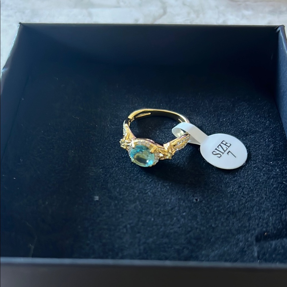 Kaylee Jackson Gold and Blue Turquoise gemstone Ring